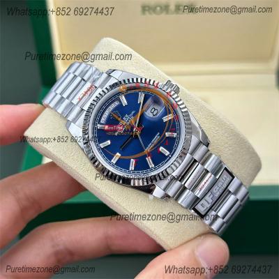 DayDate 36 128236 A2836 Automatic Mens Watch Best Edition QF V5 Blue Crystal Dial President Bracelet CHS (Gain Weight)