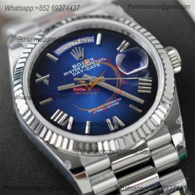 DayDate 36 128236 A2836 Automatic Mens Watch Best Edition QF V5 Blue Roman Dial President Bracelet CHS (Gain Weight)