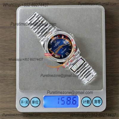 DayDate 36 128236 A2836 Automatic Mens Watch Best Edition QF V5 Blue Roman Dial President Bracelet CHS (Gain Weight)