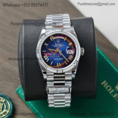 DayDate 36 128236 A2836 Automatic Mens Watch Best Edition QF V5 Blue Roman Dial President Bracelet CHS (Gain Weight)