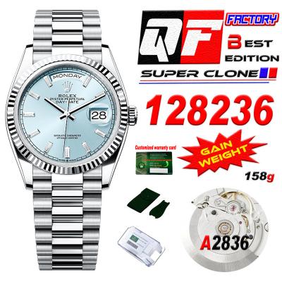 DayDate 36 128236 A2836 Automatic Mens Watch Best Edition QF V5 ICE Blue Crystal Dial President Bracelet CHS (Gain Weigh