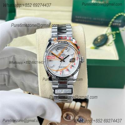 DayDate 36 128236 A2836 Automatic Mens Watch Best Edition QF V5 MOP Crystal Dial President Bracelet CHS (Gain Weight)