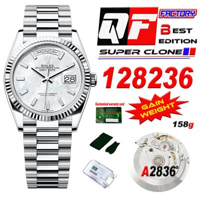 DayDate 36 128236 A2836 Automatic Mens Watch Best Edition QF V5 MOP Crystal Dial President Bracelet CHS (Gain Weight)