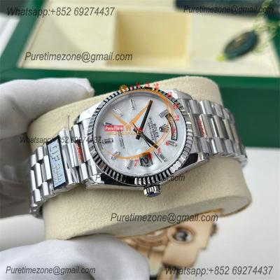 DayDate 36 128236 A2836 Automatic Mens Watch Best Edition QF V5 MOP Crystal Dial President Bracelet CHS (Gain Weight)