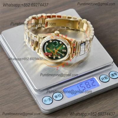 DayDate 36 128236 A2836 Automatic Mens Watch Best Edition QF V5 YG Green Roman Dial President Bracelet CHS (Gain Weight)