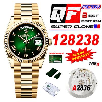 DayDate 36 128236 A2836 Automatic Mens Watch Best Edition QF V5 YG Green Roman Dial President Bracelet CHS (Gain Weight)