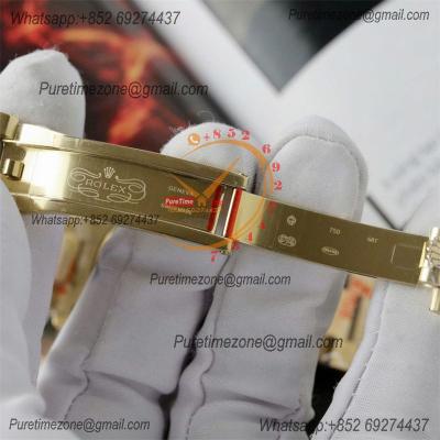 DayDate 36 128236 A2836 Automatic Mens Watch Best Edition QF V5 YG Green Diamonds Dial President Bracelet (Gain Weight)