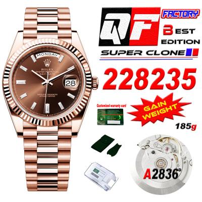 DayDate 40 228235 A2836 Automatic Mens Watch Best Edition QF V5 RG Brown Crystal Dial President Bracelet (Gain Weight)