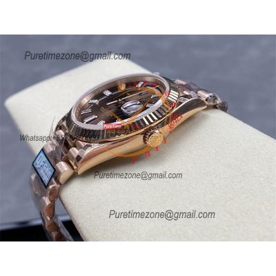 DayDate 40 228235 A2836 Automatic Mens Watch Best Edition QF V5 RG Brown Crystal Dial President Bracelet (Gain Weight)