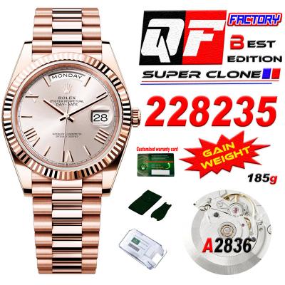 DayDate 40 228235 A2836 Automatic Mens Watch Best Edition QF V5 RG Gold Roman Dial President Bracelet (Gain Weight)