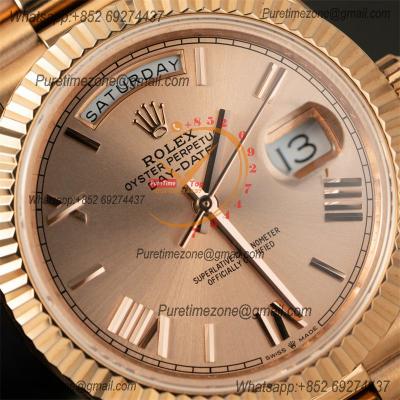 DayDate 40 228235 A2836 Automatic Mens Watch Best Edition QF V5 RG Gold Roman Dial President Bracelet (Gain Weight)