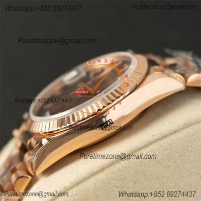 DayDate 40 228235 A2836 Automatic Mens Watch Best Edition QF V5 RG Gold Brown Dial President Bracelet (Gain Weight)