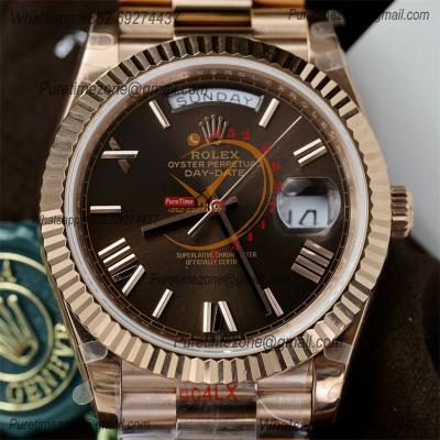 DayDate 40 228235 A2836 Automatic Mens Watch Best Edition QF V5 RG Gold Brown Dial President Bracelet (Gain Weight)