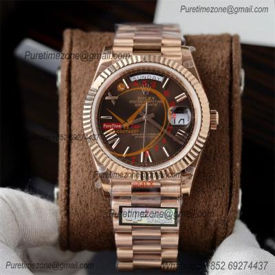 DayDate 40 228235 A2836 Automatic Mens Watch Best Edition QF V5 RG Gold Brown Dial President Bracelet (Gain Weight)