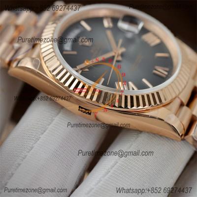 DayDate 40 228235 A2836 Automatic Mens Watch Best Edition QF V5 RG Gray Roman Dial President Bracelet (Gain Weight)