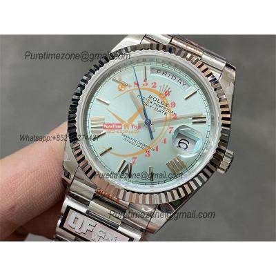 DayDate 40 228236 A2836 Automatic Mens Watch Best Edition QF V5 ICE Blue Roman Dial President Bracelet (Gain Weight)