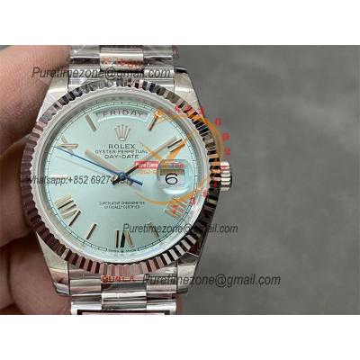 DayDate 40 228236 A2836 Automatic Mens Watch Best Edition QF V5 ICE Blue Roman Dial President Bracelet (Gain Weight)