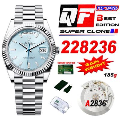 DayDate 40 228236 A2836 Automatic Mens Watch Best Edition QF V5 ICE Blue Roman Dial President Bracelet (Gain Weight)