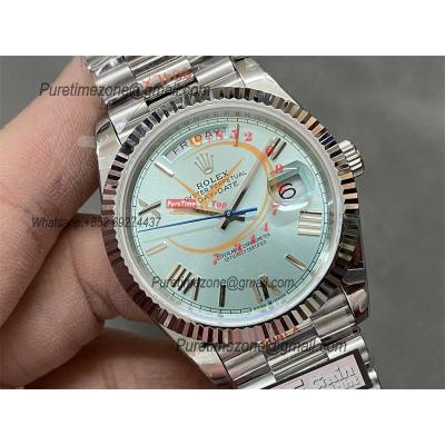 DayDate 40 228236 A2836 Automatic Mens Watch Best Edition QF V5 ICE Blue Roman Dial President Bracelet (Gain Weight)