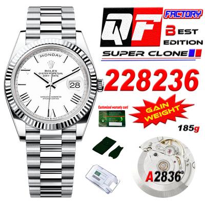 DayDate 40 228236 A2836 Automatic Mens Watch Best Edition QF V5 White Roman Dial President Bracelet (Gain Weight)