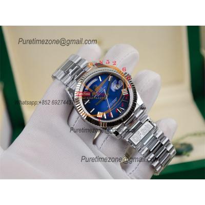 DayDate 40 228236 A2836 Automatic Mens Watch Best Edition QF V5 Blue Roman Dial President Bracelet (Gain Weight)