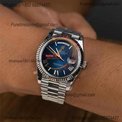 DayDate 40 228236 A2836 Automatic Mens Watch Best Edition QF V5 Blue Roman Dial President Bracelet (Gain Weight)