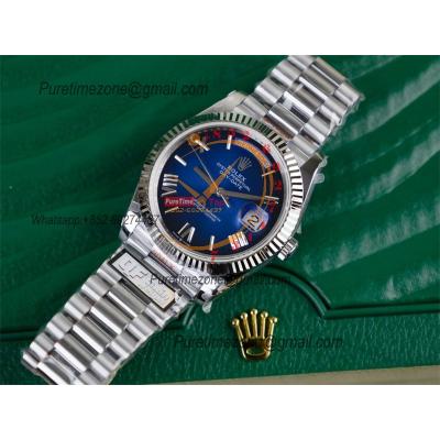 DayDate 40 228236 A2836 Automatic Mens Watch Best Edition QF V5 Blue Roman Dial President Bracelet (Gain Weight)