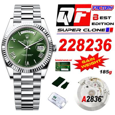 DayDate 40 228236 A2836 Automatic Mens Watch Best Edition QF V5 Green Roman Dial President Bracelet (Gain Weight)