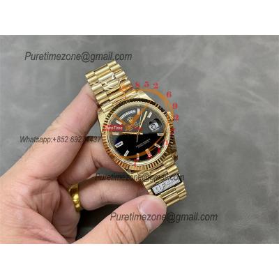 DayDate 40 228238 A2836 Automatic Mens Watch Best Edition QF V5 YG Black Crystal  Dial President Bracelet (Gain Weight)