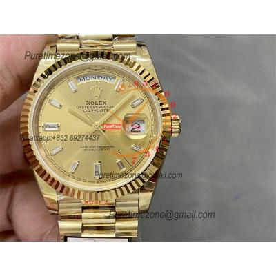 DayDate 40 228238 A2836 Automatic Mens Watch Best Edition QF V5 YG Gold Crystal  Dial President Bracelet (Gain Weight)