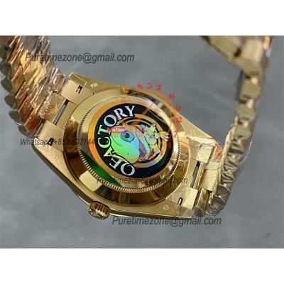 DayDate 40 228238 A2836 Automatic Mens Watch Best Edition QF V5 YG Gold Crystal  Dial President Bracelet (Gain Weight)