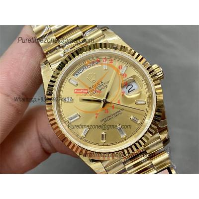 DayDate 40 228238 A2836 Automatic Mens Watch Best Edition QF V5 YG Gold Crystal  Dial President Bracelet (Gain Weight)