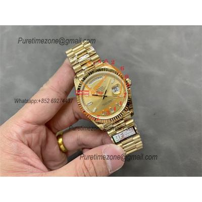 DayDate 40 228238 A2836 Automatic Mens Watch Best Edition QF V5 YG Gold Crystal  Dial President Bracelet (Gain Weight)