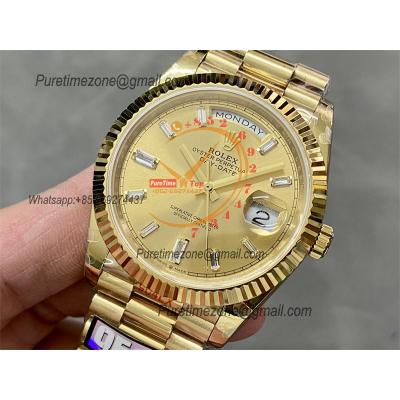 DayDate 40 228238 A2836 Automatic Mens Watch Best Edition QF V5 YG Gold Crystal  Dial President Bracelet (Gain Weight)