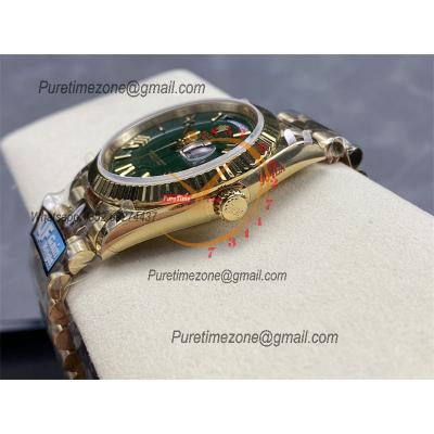 DayDate 40 228238 A2836 Automatic Mens Watch Best Edition QF V5 YG Green Roman Dial President Bracelet (Gain Weight)