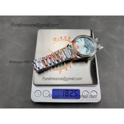 DayDate 40 228245 A2836 Automatic Mens Watch Best Edition QF Diamond Bezel ICE Blue Dial President Bracelet (Gain Weight