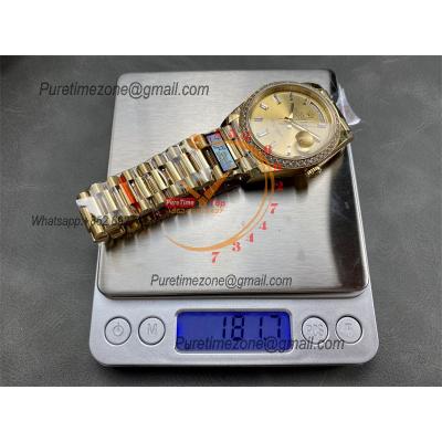 DayDate 40 228248 A2836 Automatic Mens Watch Best Edition QF YG Diamond Bezel Gold Dial President Bracelet (Gain Weight)