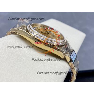 DayDate 40 228248 A2836 Automatic Mens Watch Best Edition QF YG Diamond Bezel Gold Dial President Bracelet (Gain Weight)