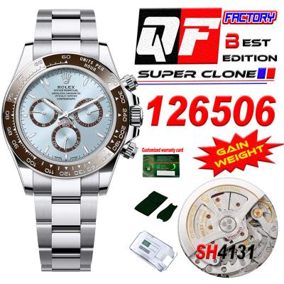 Daytona 126506 SH4131 Automatic Chronograph Mens Watch Best Edition QF V6 ICE Blue Dial 904L SS Bracelet (Gain Weight)