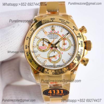 Daytona 126508 SH4131 Automatic Chronograph Mens Watch Best Edition QF V6 YG White Dial 904L SS Bracelet (Gain Weight)