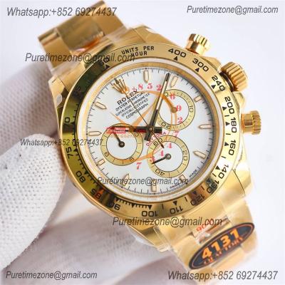 Daytona 126508 SH4131 Automatic Chronograph Mens Watch Best Edition QF V6 YG White Dial 904L SS Bracelet (Gain Weight)