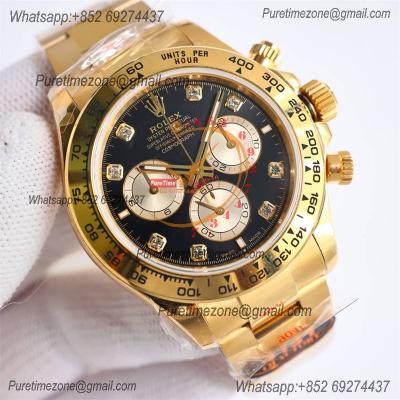 Daytona 126508 SH4131 Automatic Chronograph Mens Watch Best Edition QF V6 YG Black Dial 904L SS Bracelet (Gain Weight)