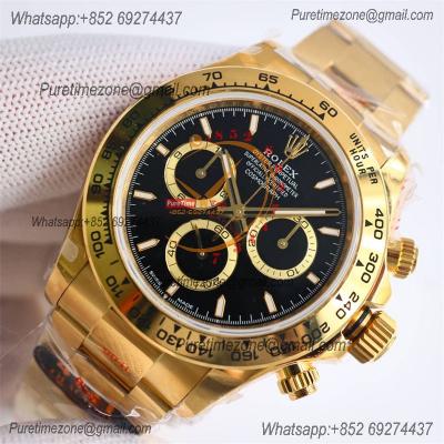 Daytona 126508 SH4131 Automatic Chronograph Mens Watch Best Edition QF V6 YG Black Dial 904L SS Bracelet (Gain Weight)