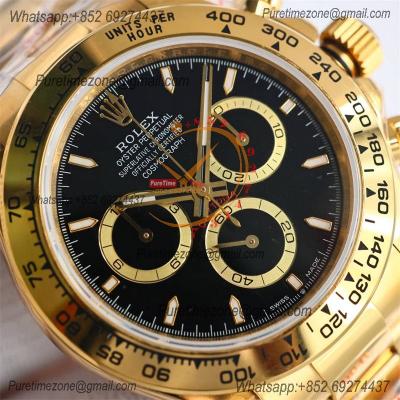 Daytona 126508 SH4131 Automatic Chronograph Mens Watch Best Edition QF V6 YG Black Dial 904L SS Bracelet (Gain Weight)