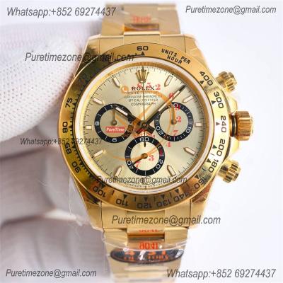 Daytona 126508 SH4131 Automatic Chronograph Mens Watch Best Edition QF V6 YG Gold Dial 904L SS Bracelet (Gain Weight)