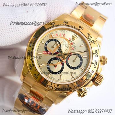 Daytona 126508 SH4131 Automatic Chronograph Mens Watch Best Edition QF V6 YG Gold Dial 904L SS Bracelet (Gain Weight)