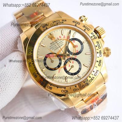 Daytona 126508 SH4131 Automatic Chronograph Mens Watch Best Edition QF V6 YG Gold Dial 904L SS Bracelet (Gain Weight)