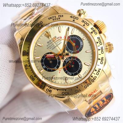 Daytona 126508 SH4131 Automatic Chronograph Mens Watch Best Edition QF V6 YG Gold Dial 904L SS Bracelet (Gain Weight)