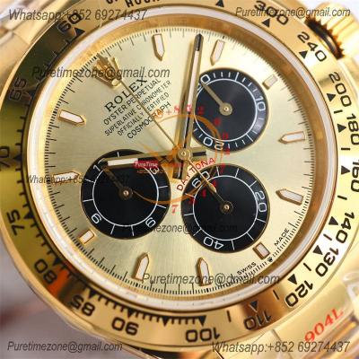 Daytona 126508 SH4131 Automatic Chronograph Mens Watch Best Edition QF V6 YG Gold Dial 904L SS Bracelet (Gain Weight)