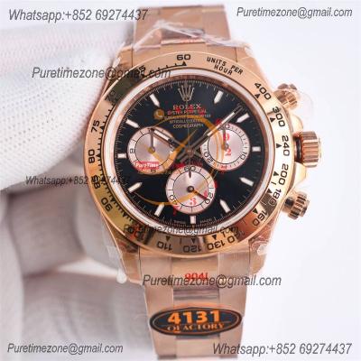 Daytona 126505 SH4131 Automatic Chronograph Mens Watch Best Edition QF V6 RG Black Dial 904L SS Bracelet (Gain Weight)